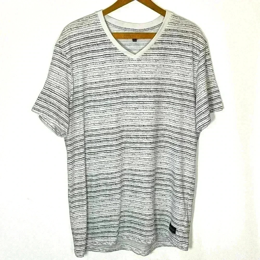 Silver Jeans Co. Men's T-shirt Large Soft White and Blue Comfortable Tee Casual